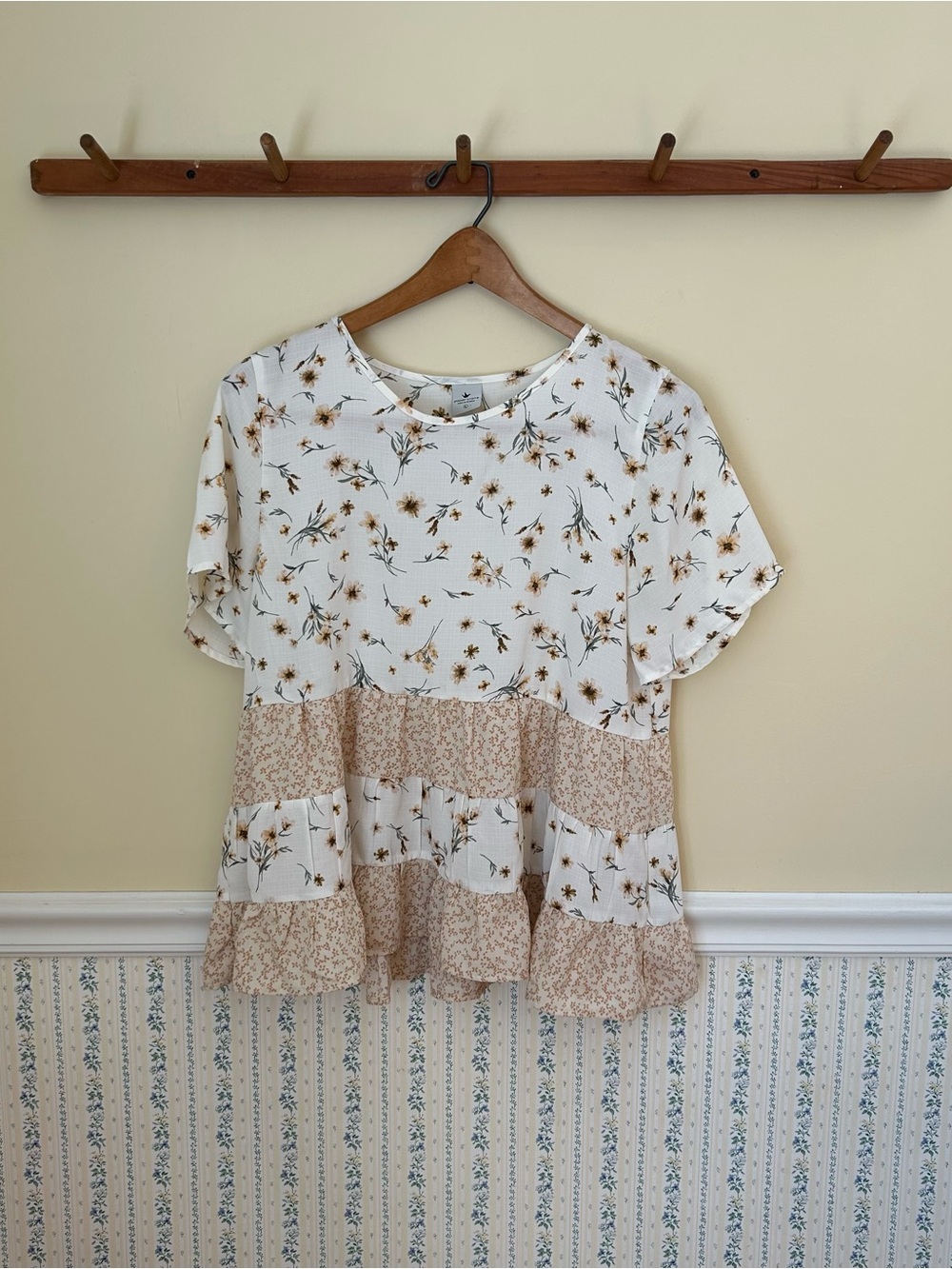 Paper Crane Floral Patchwork Blouse